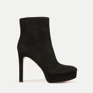 Veronica Beard Dali Platform Heeled Suede Bootie